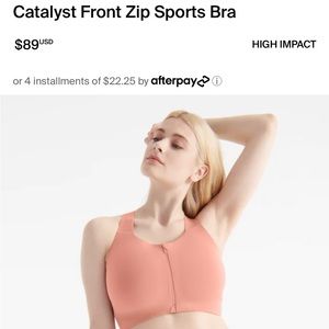 Knix Catalyst Front Zip Sports Bra Size 6++ (Fits 32G, 34G, 32H, 34H)